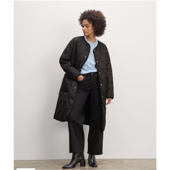 EVERLANE Black The Long Quilted Liner Jacket Size XS NWOT